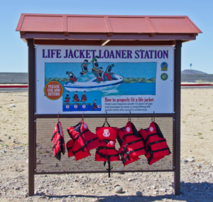 Life jacket kiosk at the Arizona Game and Fish's Lake Pleasant