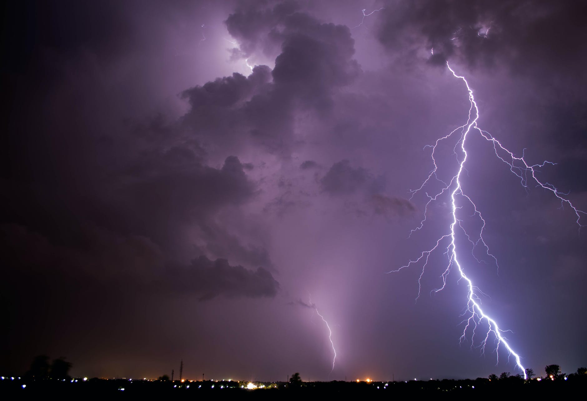 scenic view of thunderstorm