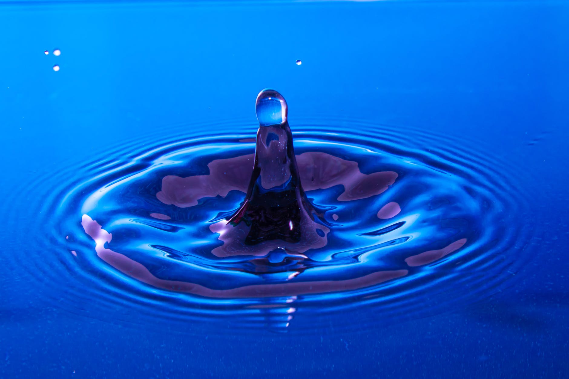 close up of a drop of water splashing